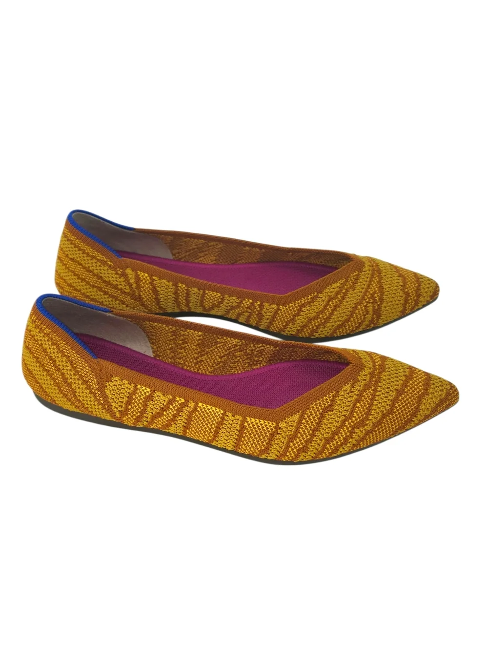 Rothy’s The Point II Golden Zebra Flats Size 6.5 Knit